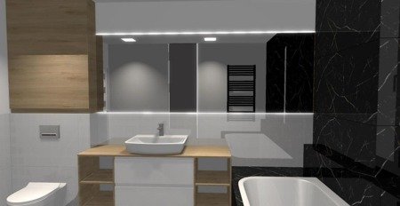 Projekt nowoczesnej łazienki 3D CAD