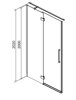 Drzwi na zawiasach kabiny prysznicowej crea 100x200 lewe transparentne S159-001 Cersanit
